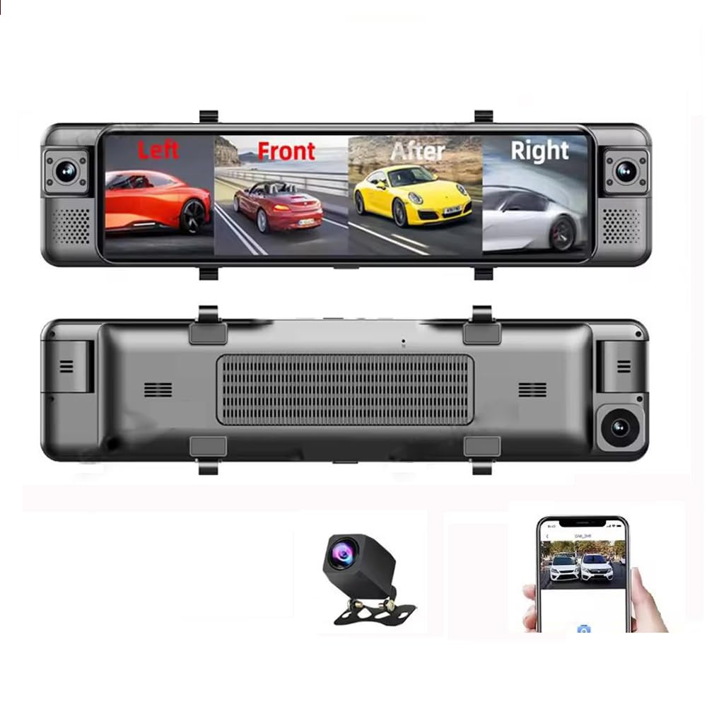 4CH ミラーダッシュカム ドライブレコーダー 12インチ 360°パノラマ Amazon.co.jp: 4チャンネルドライブレコーダー 12インチ 4K Wi-Fi